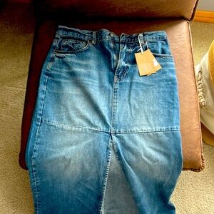 NWT Reformation Tazz Maxi Denim Skirt size 28.